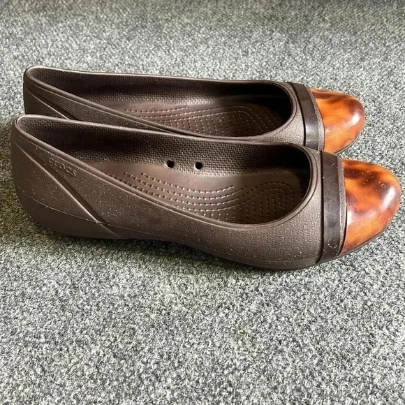 Crocs Tortoise Cap Toe Flats Ballet Slip On - Picture 4 of 7